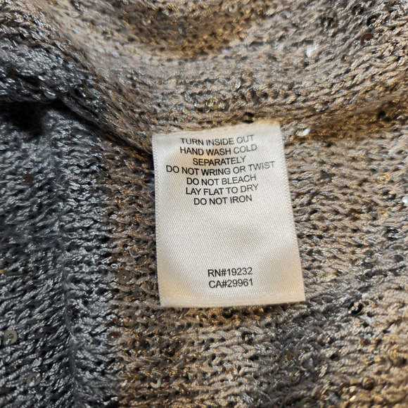 Alfred Dunner 2X $103‎ Silver Gray Sparkle Sequin Open Front Cardigan Sweater - Picture 7 of 9